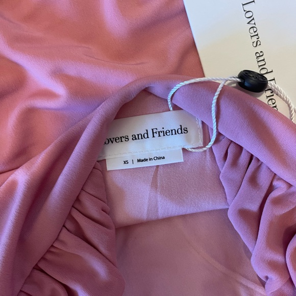 Lovers + Friends pink mini dress runched on both sides - Picture 3 of 4